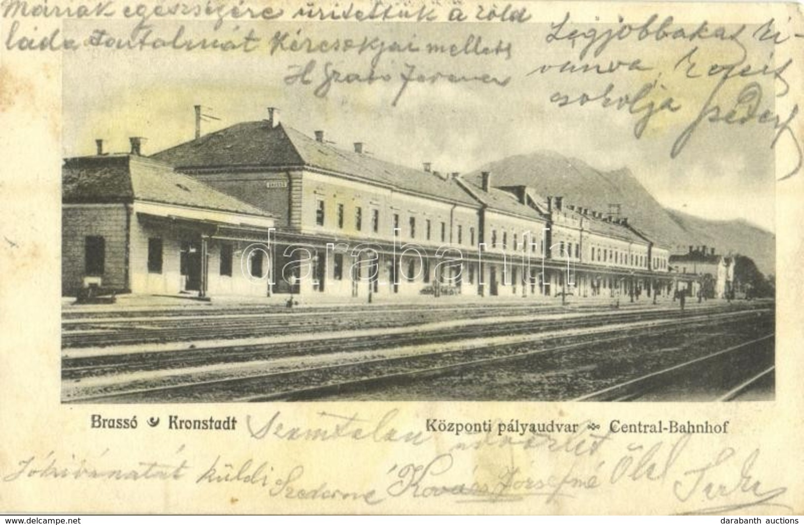 T2/T3 1905 Brassó, Kronstadt, Brasov; Központi Pályaudvar, Vasútállomás. Kiadja Kovács Miklós és Társa / Central-Bahnhof - Ohne Zuordnung