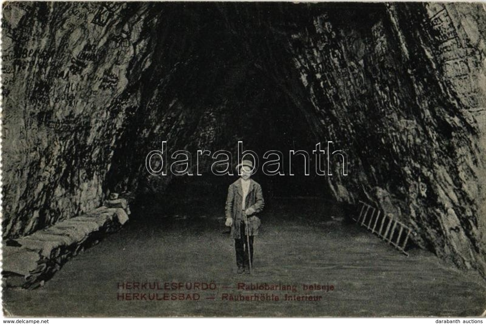 T2/T3 1910 Herkulesfürdő, Herkulesbad, Baile Herculane; Rablóbarlang Belseje / Räubershöhle / 'den Of Thieves', Cave - K - Ohne Zuordnung
