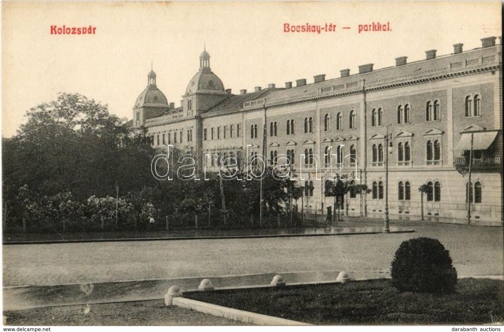 ** T1/T2 Kolozsvár, Cluj; Bocskay (Bocskai) Tér A Parkkal. Kiadja Ujhelyi és Boros 167. / Square, Park - Ohne Zuordnung