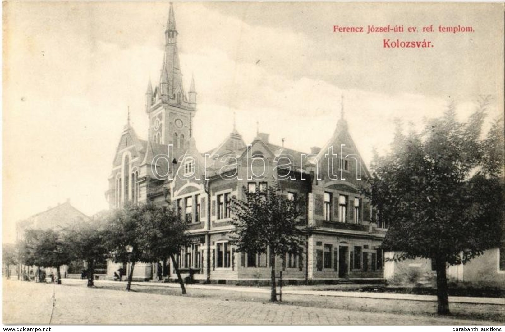 ** T1/T2 Kolozsvár, Cluj; Ferenc József úti Református Templom. Kiadja Schuster Emil / Calvinist Church - Unclassified