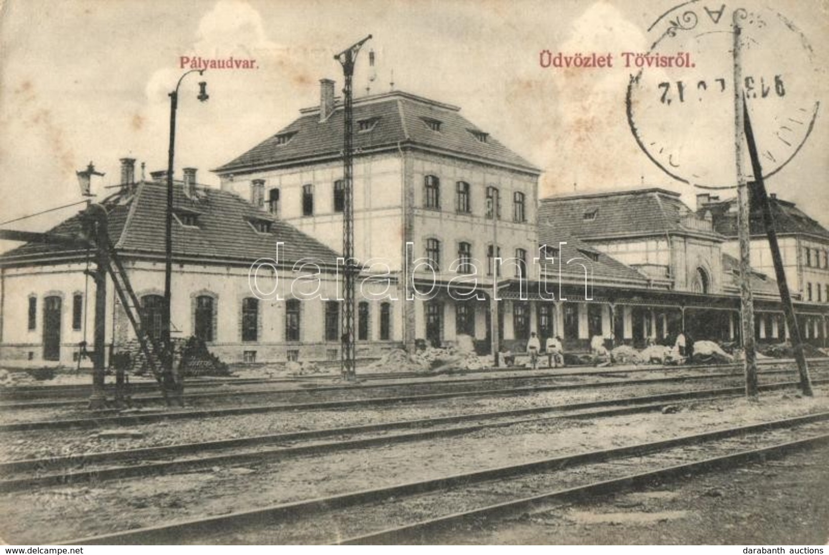 T2/T3 Tövis, Teius; Vasútállomás, építkezés. Klein Albert Kiadása / Bahnhof / Railway Station, Construction (EK) - Ohne Zuordnung