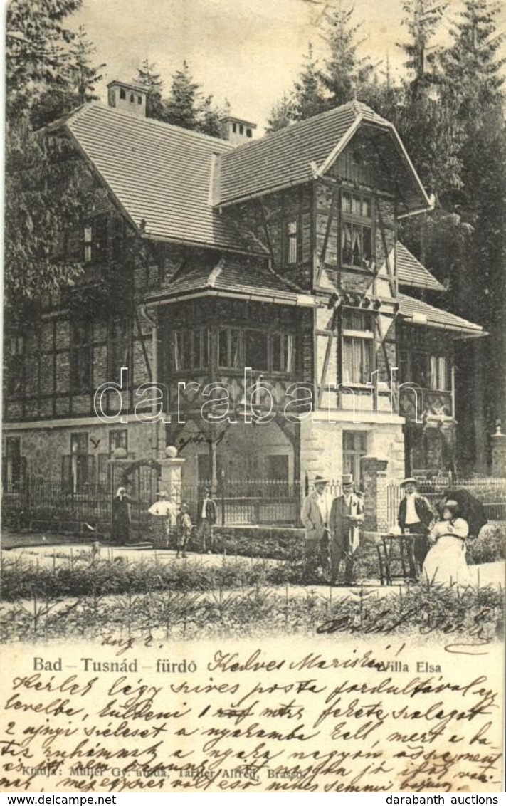 T3 1905 Tusnádfürdő, Baile Tusnad; Villa Elsa. Kiadja Müller Gy. Utóda, Tartler Alfréd / Villa (kis Szakadás / Small Tea - Ohne Zuordnung