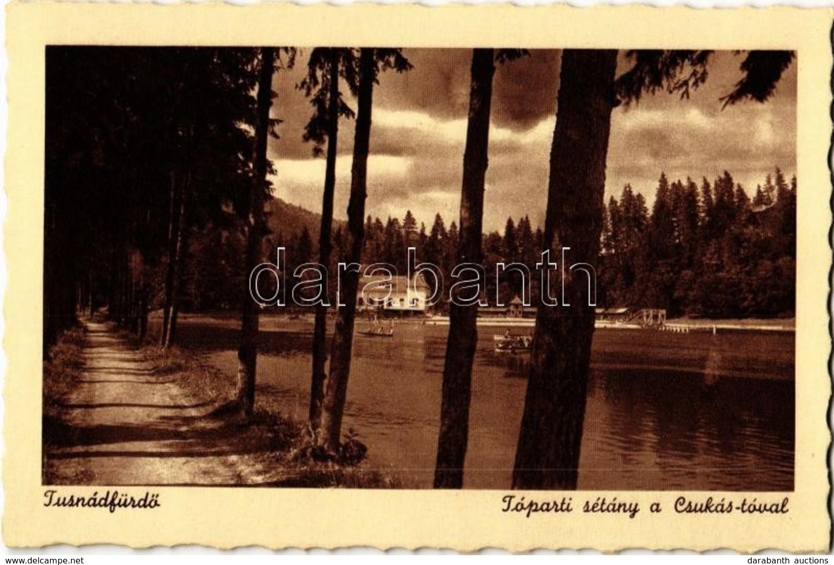 ** T1 Tusnádfürdő, Baile Tusnad; Tóparti Sétány A Csukás-tóval / Lake, Promenade - Unclassified