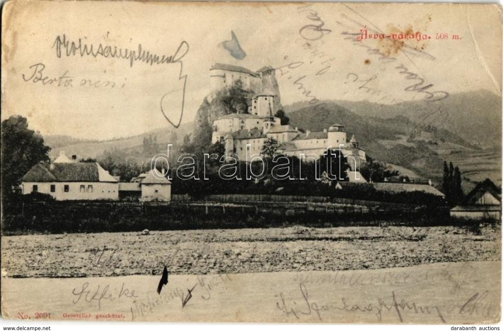 T2/T3 1906 Árvaváralja, Oravsky Podzámok; Árva Vára. Kiadja Franz Pietschmann No. 2091. / Oravsky Hrad / Castle (EB) - Unclassified