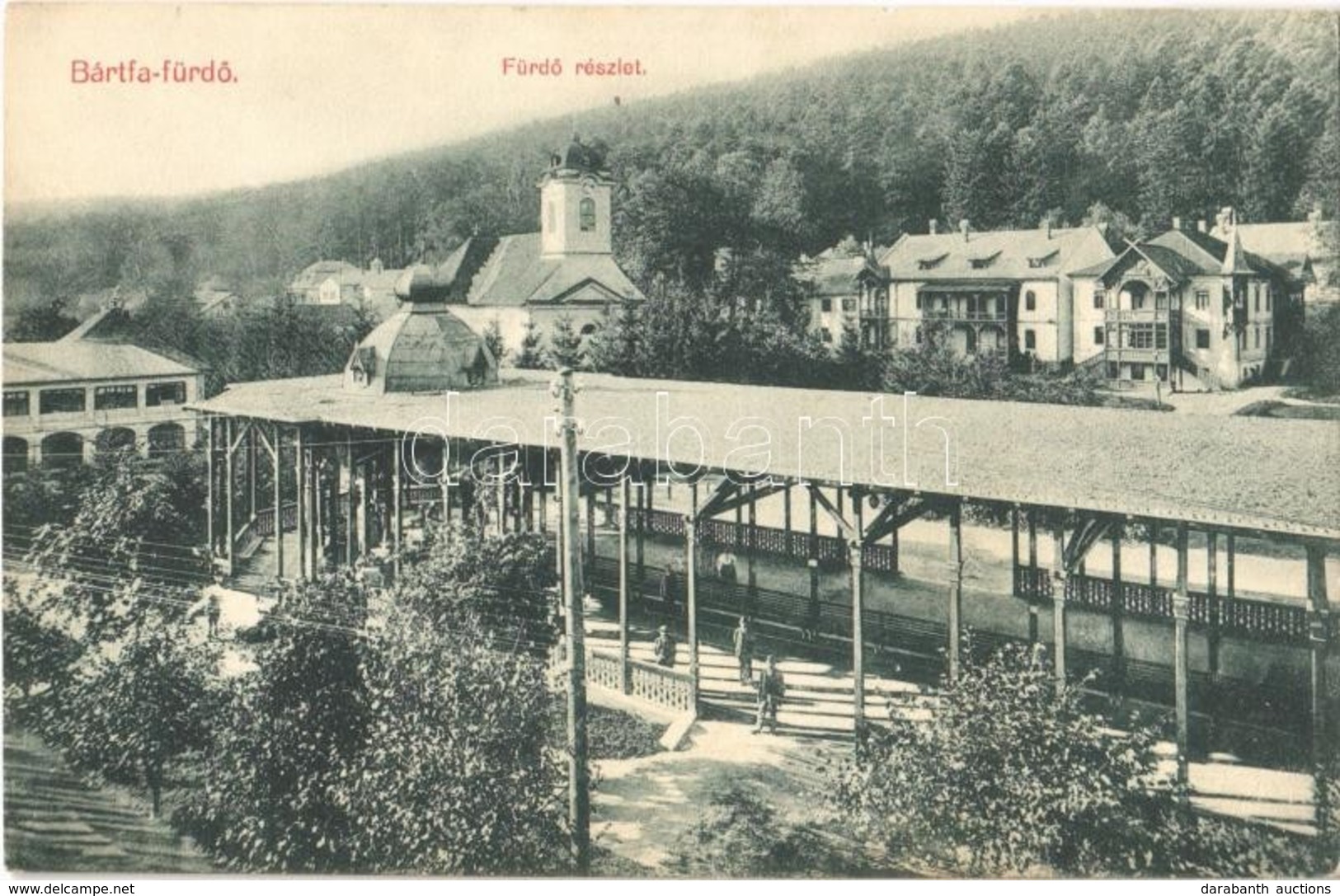 T2/T3 1917 Bártfa, Bártfafürdő, Bardejovské Kúpele, Bardiov, Bardejov;  Fürdő. Kiadja Friedmann Mór / Spa, Baths (EK) - Non Classés