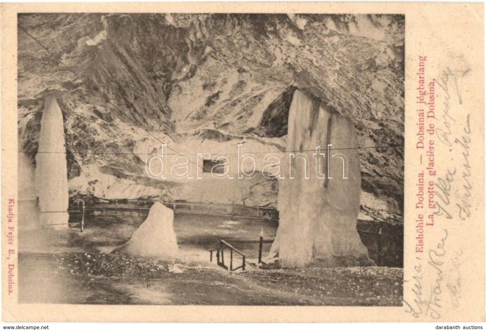 T2/T3 1903 Dobsina, Dobschau; Eishöhle Dobsina / Dobsinai Jégbarlang, Belső. Kiadja Fejér E. / La Grotte Glaciere De Dob - Non Classés