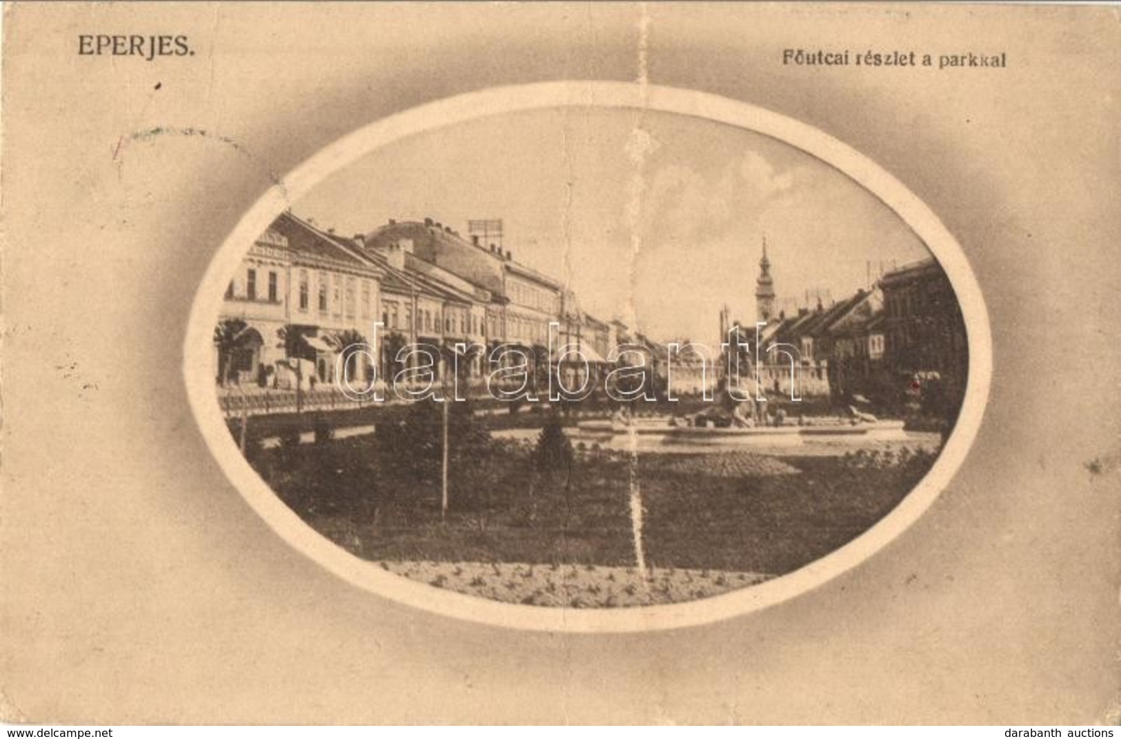 T2/T3 1913 Eperjes, Presov; Fő Utca A Parkkal. Kiadja Divald Károly Fia / Main Street, Park (EK) - Unclassified