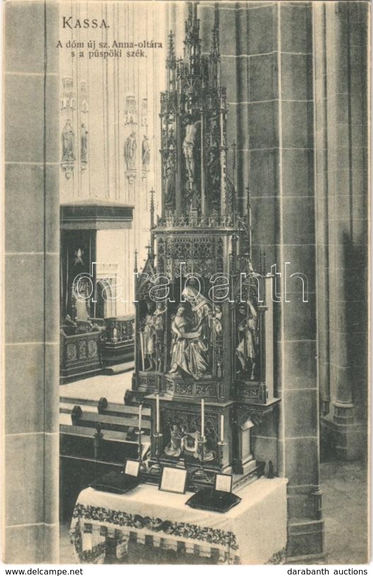 ** T2 Kassa, Kosice; A Dóm új Szent Anna Oltára és A Püspöki Szék. Kiadja Divald K. Fia Fénynyomdája 51. / Cathedral Int - Unclassified