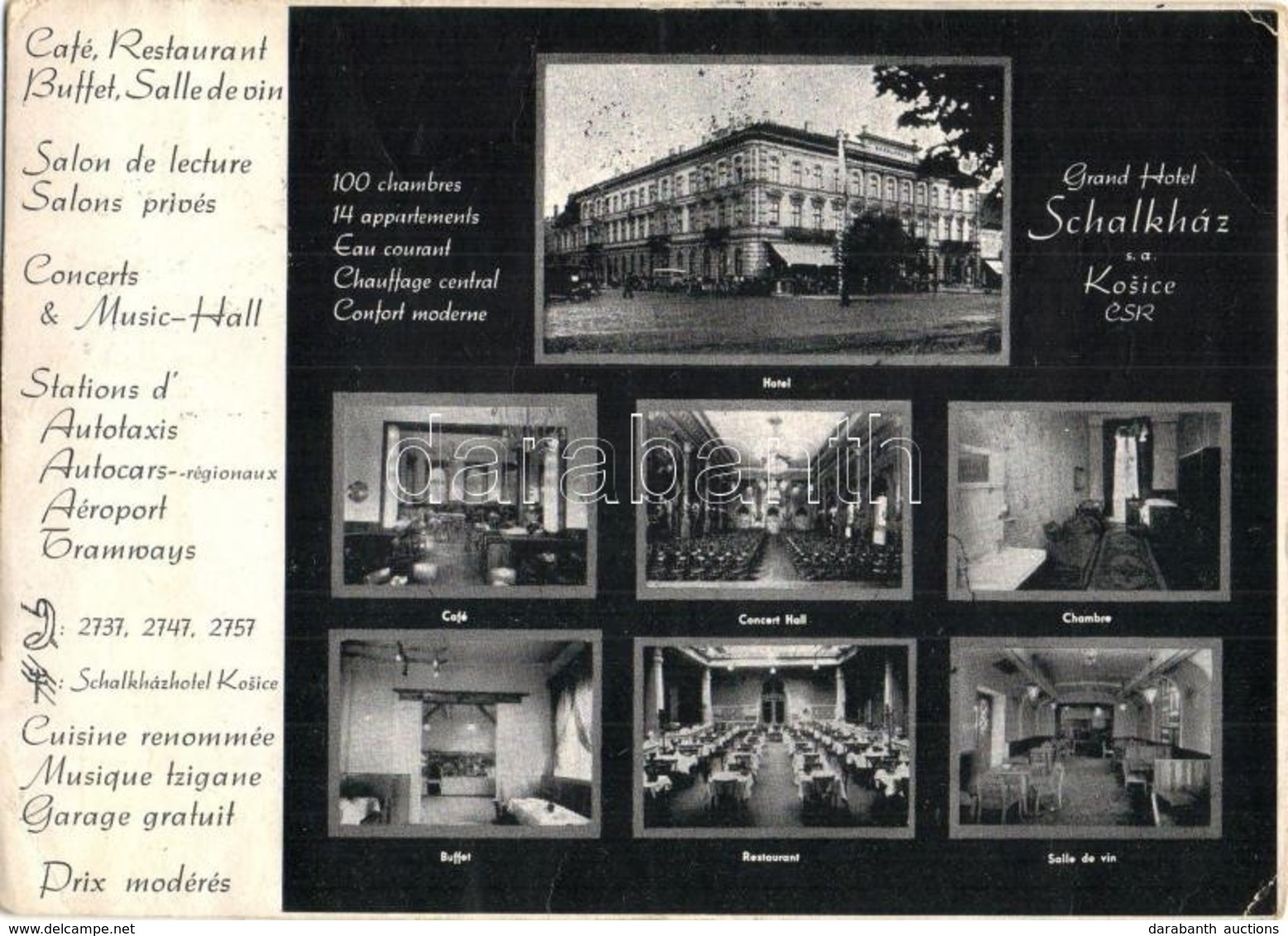 T2/T3 Kassa, Kosice; Schalkház Reklámlap, Belső, Koncert Terem, étterem, Kávézó, Bor Terem / Hotel Interior With Adverti - Unclassified