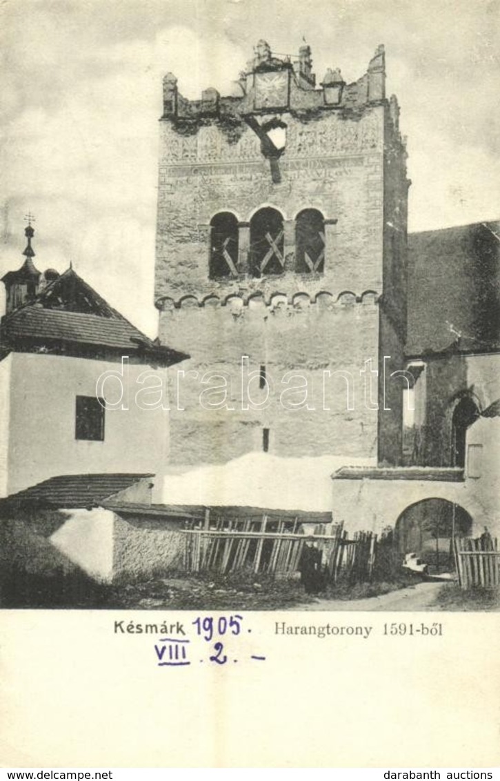 * T2/T3 1905 Késmárk, Kezmarok; Harangtorony 1591-ből. Kiadja Schmidt R. C. / Bell Tower From 1591 (EK) - Sin Clasificación