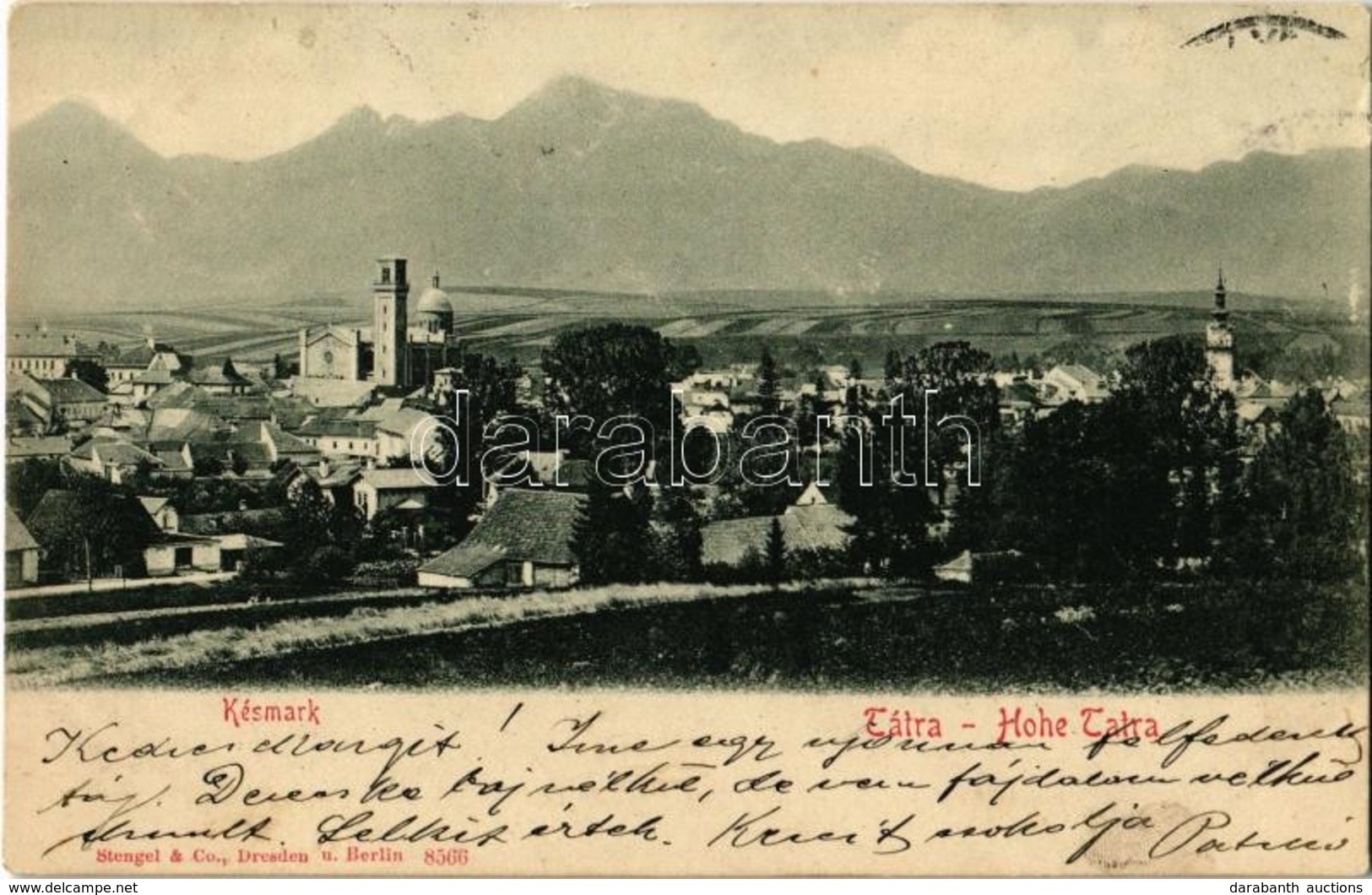 T2 1900 Késmárk, Kezmarok; Látkép Az Evangélikus Templommal és Tátrával / Hohe Tatra / General View With Lutheran Church - Unclassified