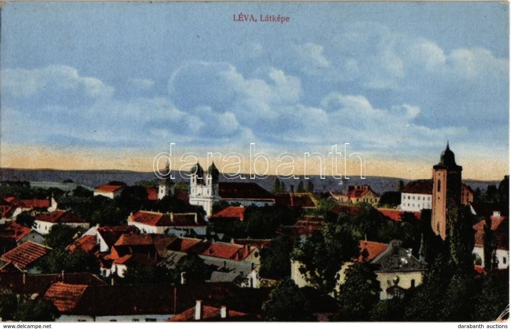 T2/T3 1917 Léva, Levice; Látkép Az Izraelita Templommal, Zsinagóga. Kiadja Schulcz Ignác / General View With Synagogue ( - Unclassified