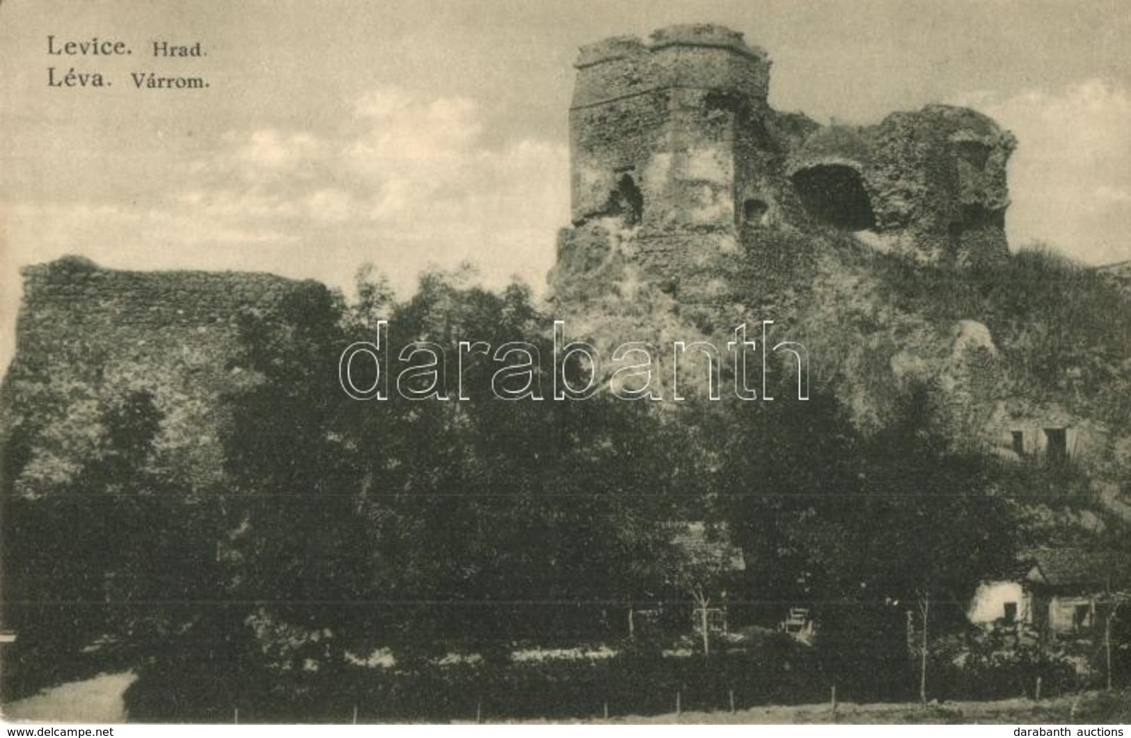 T2/T3 Léva, Levice; Hrad / Várrom. Kiadja Dobrowitzky János / Castle Ruins (EK) - Ohne Zuordnung