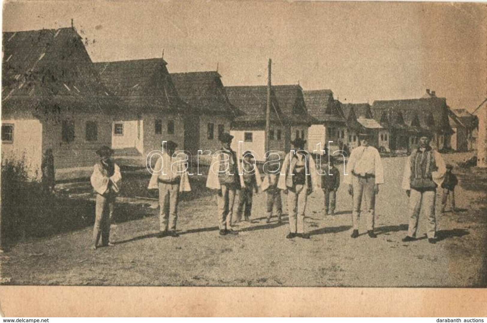 T2/T3 Vázsec, Liptóvázsec, Vazec; Fő Utca, Férfiak Népviseletben, Folklór. Dr. V. Sixta Felvétele és Kiadása / Main Stre - Ohne Zuordnung