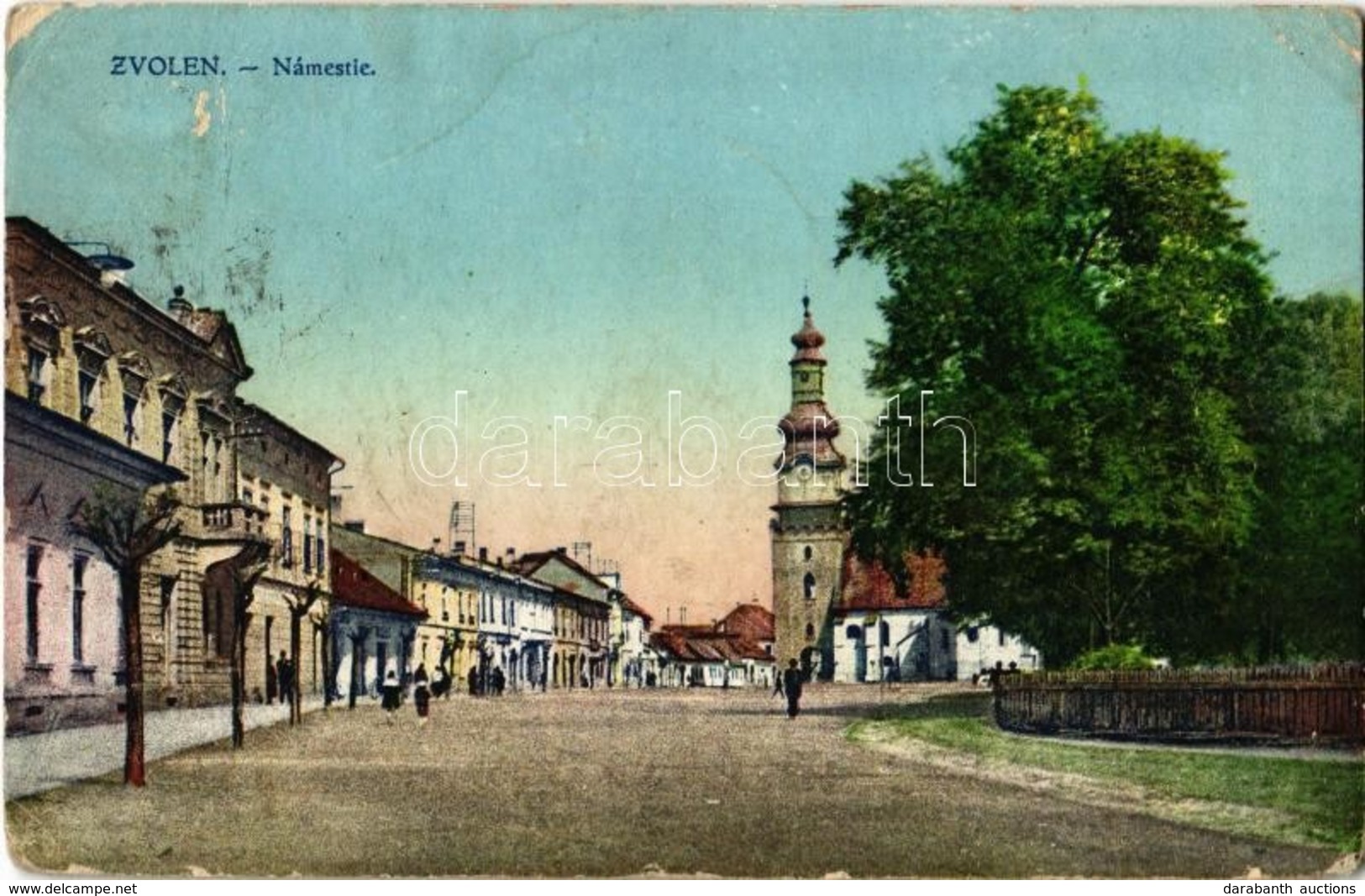 * T3 Zólyom, Zvolen; Námestie / Tér, Katolikus Templom, üzletek. Haas és Hasek Kiadása / Square, Catholic Church, Shops  - Ohne Zuordnung