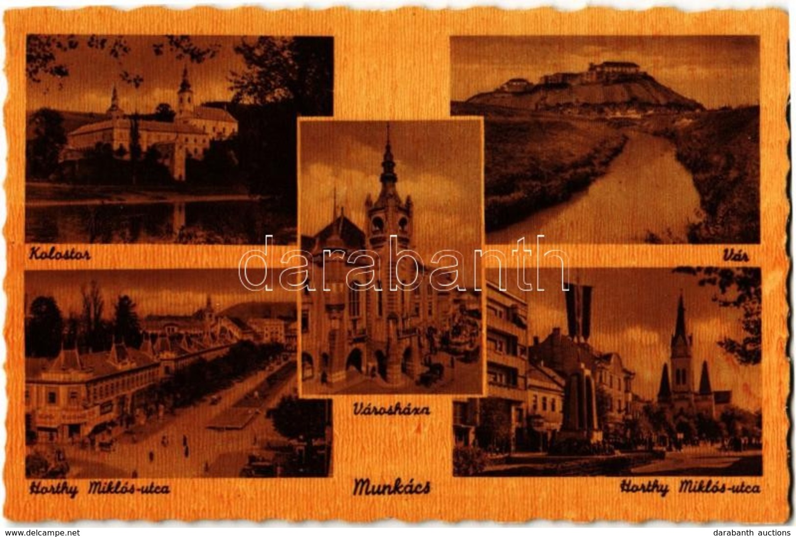 ** T1/T2 Munkács, Mukacheve, Mukacevo; Kolostor, Vár, Városháza, Horthy Miklós Utca / Monastery, Castle, Town Hall, Stre - Unclassified