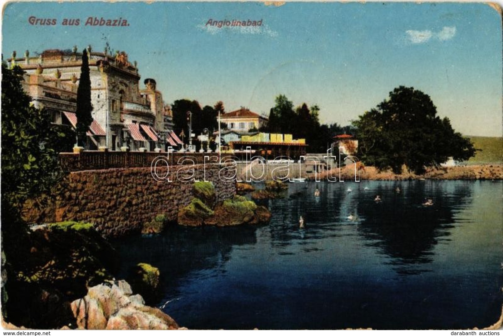 T2/T3 1913 Abbazia, Opatija; Angiolinabad / Spa Hotel (worn Corners) - Sin Clasificación