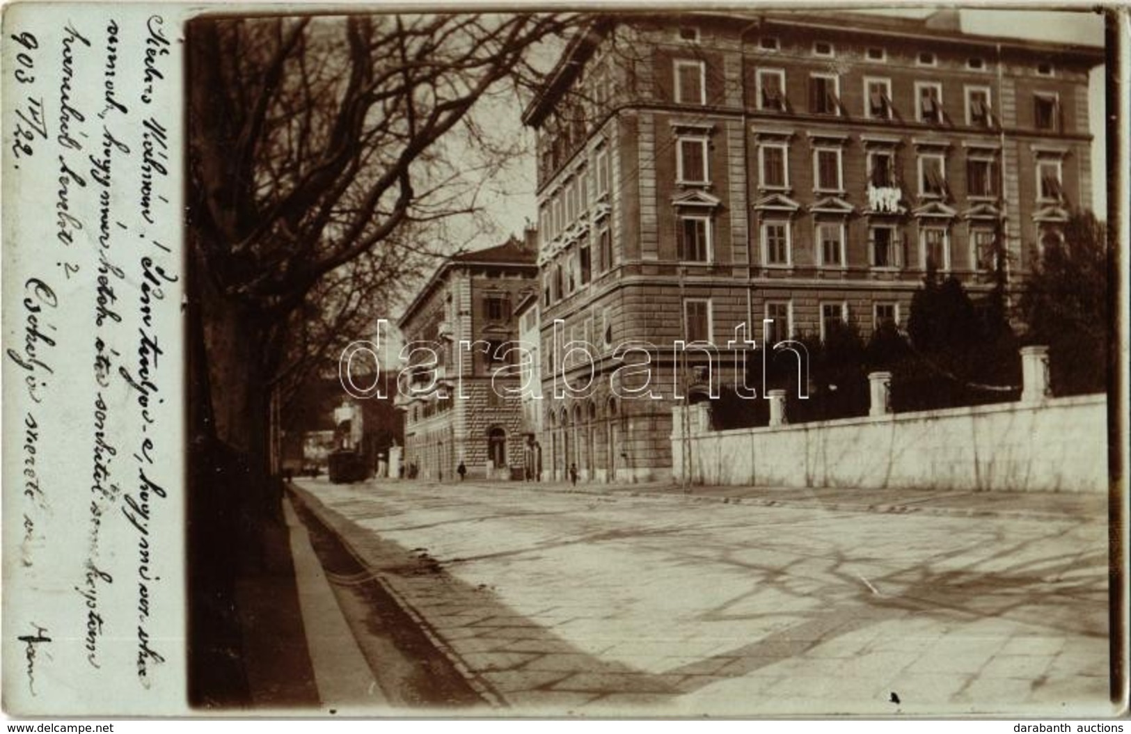 T2/T3 1903 Fiume, Rijeka; Corsia Deák / Deák Korzó, Utcakép, Villamos / Street View, Corso, Tram. Photo (EK) - Unclassified