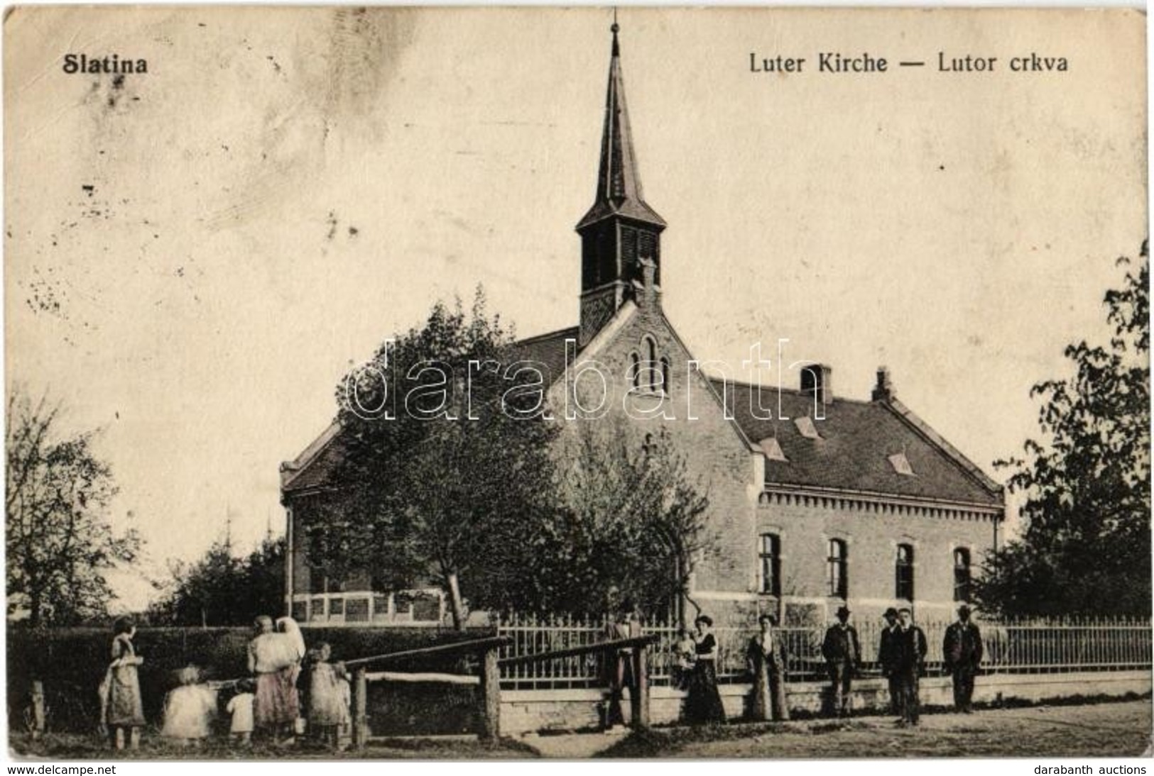 * T2/T3 1916 Szalatnok, Szlatina, Slatina; Luter Kirche / Lutor Crkva / Evangélikus Templom. Kiadja Sam. Schmutzer / Lut - Unclassified