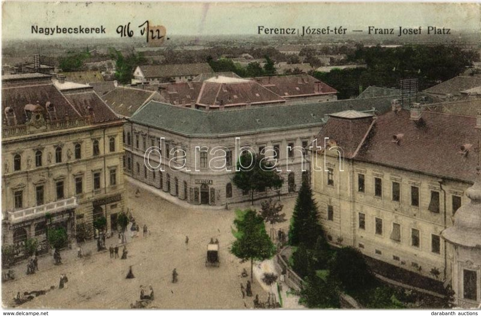 T2/T3 1916 Nagybecskerek, Zrenjanin, Veliki Beckerek; Ferenc József Tér, Mesznik Imre, Kertész A., Rósa Ignác üzlete, Sc - Non Classés