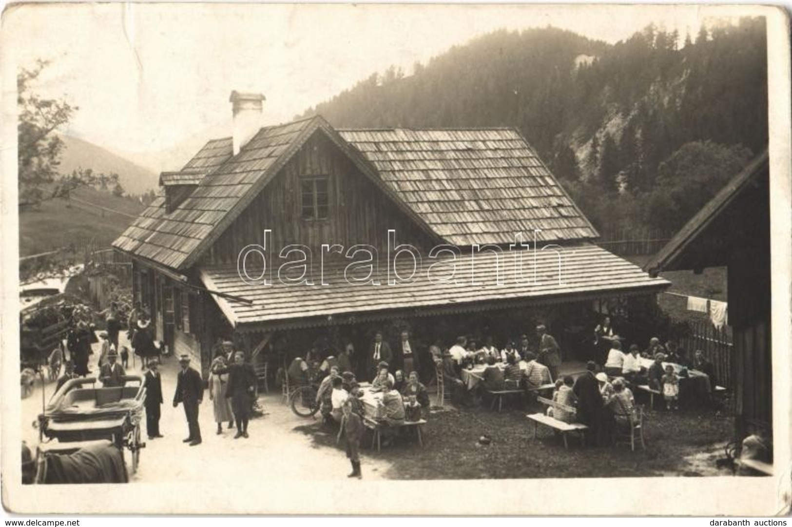 T2/T3 1928 Mariazell, In Der Walster / Hiking Spot, Restaurant. Foto-Anstalt J. Kuss (crease) - Non Classés