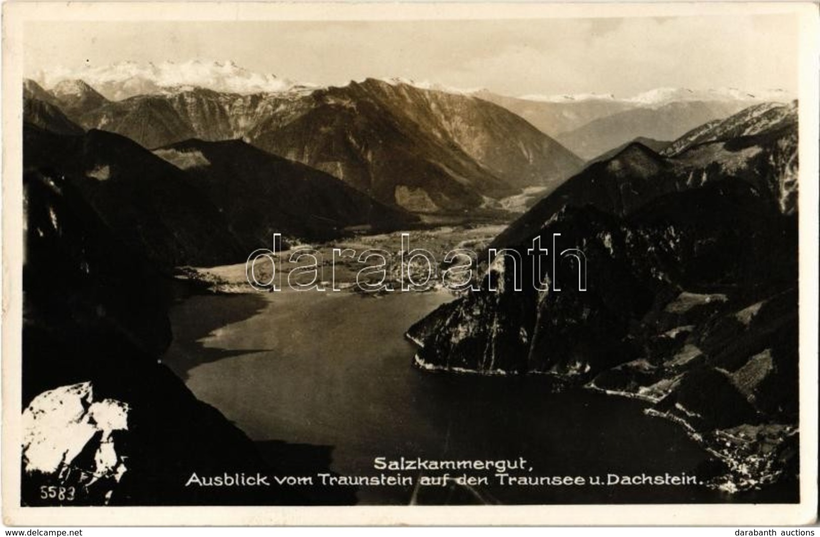 T1/T2 1937 Salzkammergut, Ausblick Vom Traunstein Auf Den Traunsee U. Dachstein / Lake, Mountains - Ohne Zuordnung