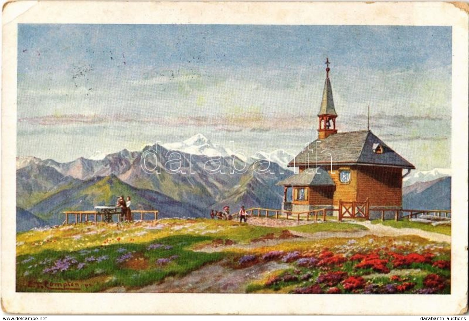T2/T3 1935 Schmittenhöhe, Die St. Elisabeth-Kapelle Mit Dem Blick Auf Die Venedigergruppe / Mountain Chapel S: E. T. Com - Non Classés