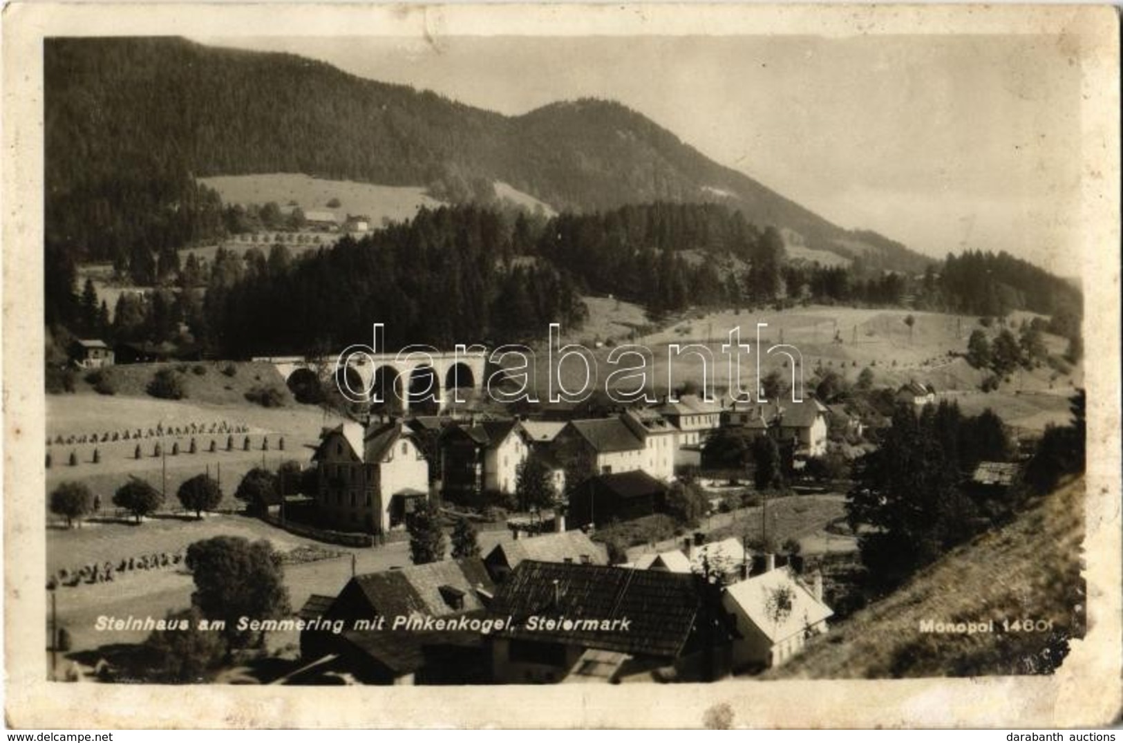 T2/T3 1936 Spital Am Semmering, Steinhaus Am Semmering Mit Pinkenkogel / Village, Mountain (fa) - Ohne Zuordnung