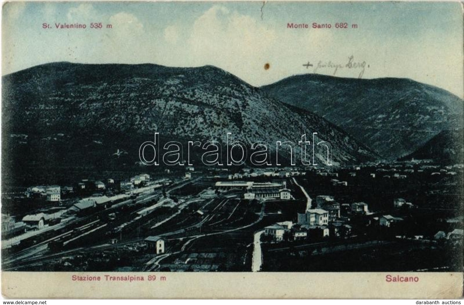 T3 Solkan, Salcano; Stazione Transalpina / Railway Station, Trains, Mountains (kis Szakadás / Small Tear) - Non Classés