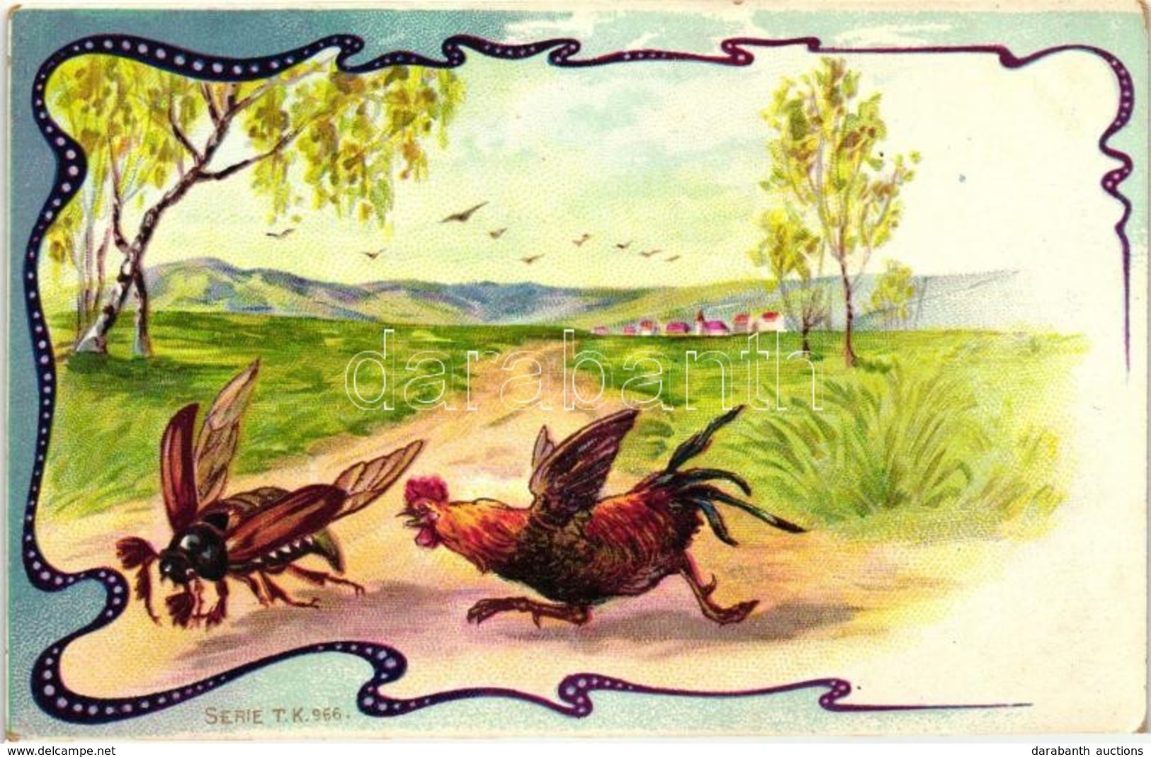 ** T2 Bug, Rooster; Art Nouveau Litho - Ohne Zuordnung