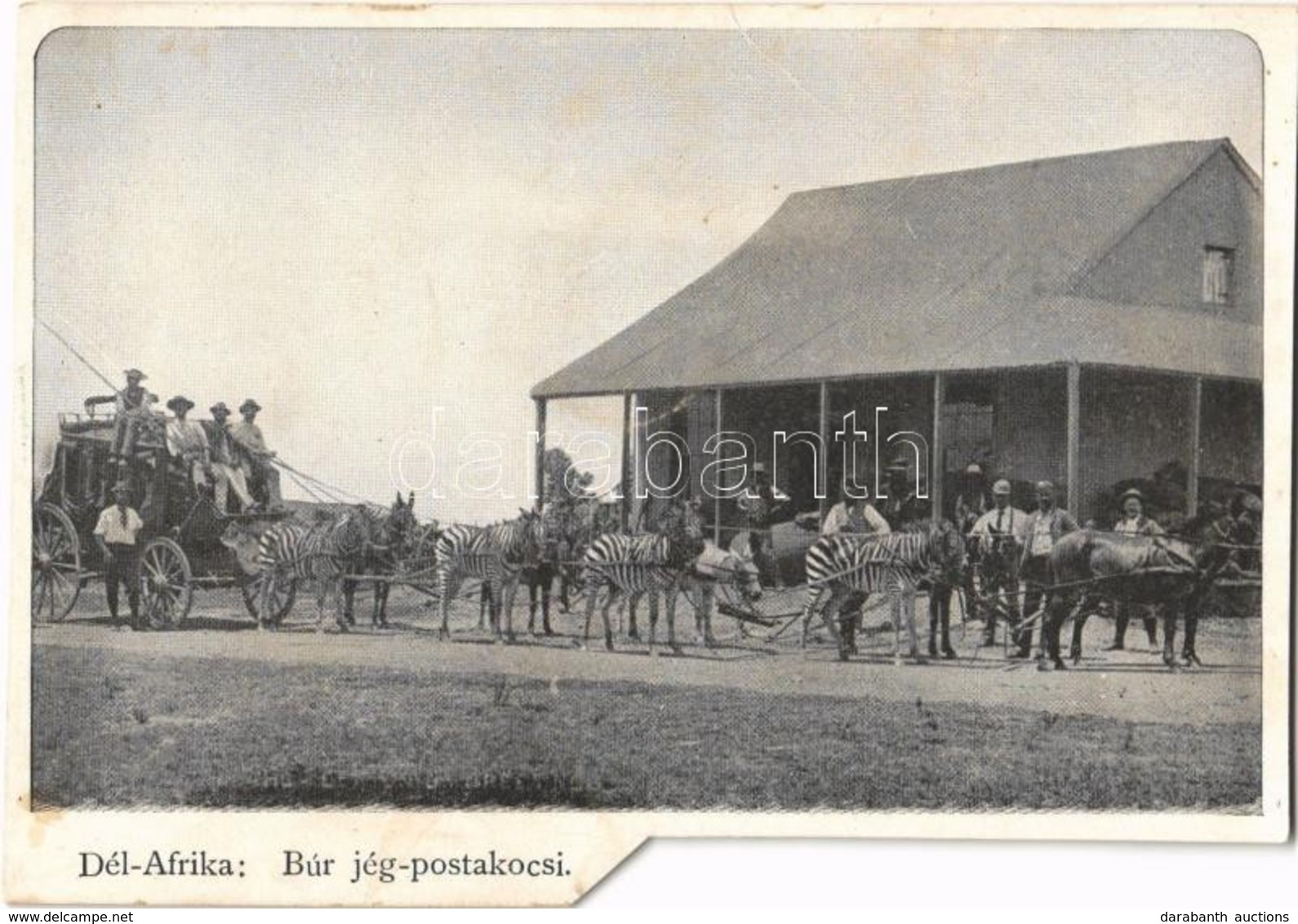 * T4 Dél-Afrika, Búr Jég-postakocsi, Folklór. Hátoldalon Schicht Szappan Reklámja / South Africa, Boer Ice Post Coach, F - Ohne Zuordnung