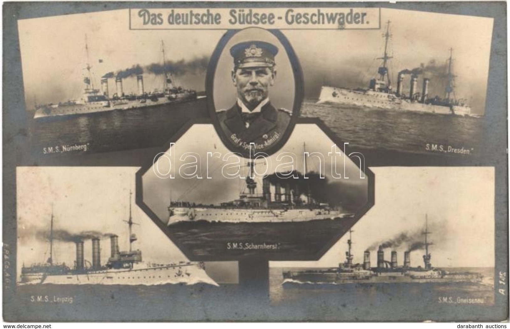 ** T1 Das Deutsche Südsee-Geschwader. SMS Nürnberg, SMS Leipzig, SMS Scharnhorst, SMS Dresden, SMS Gneisenau. Kaiserlich - Ohne Zuordnung