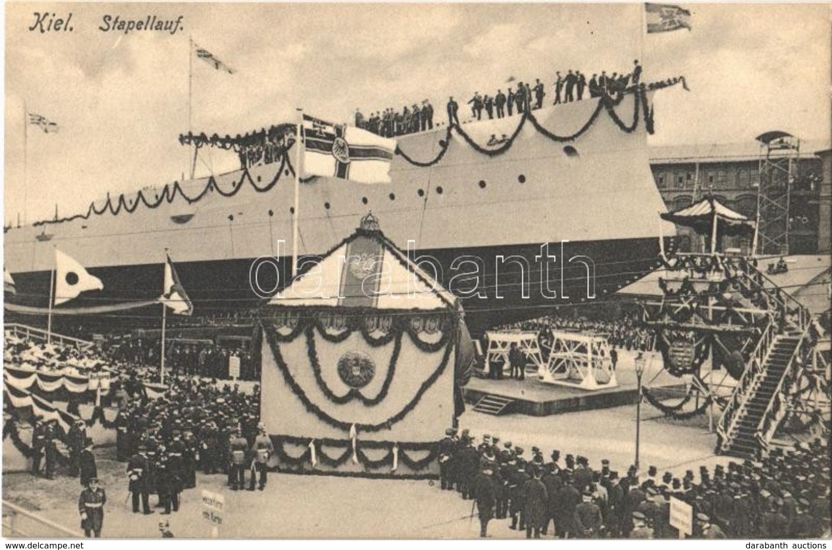 ** T1 Kiel, Stapellauf. Kaiserliche Marine / German Navy, Launching Of A Battleship - Non Classificati