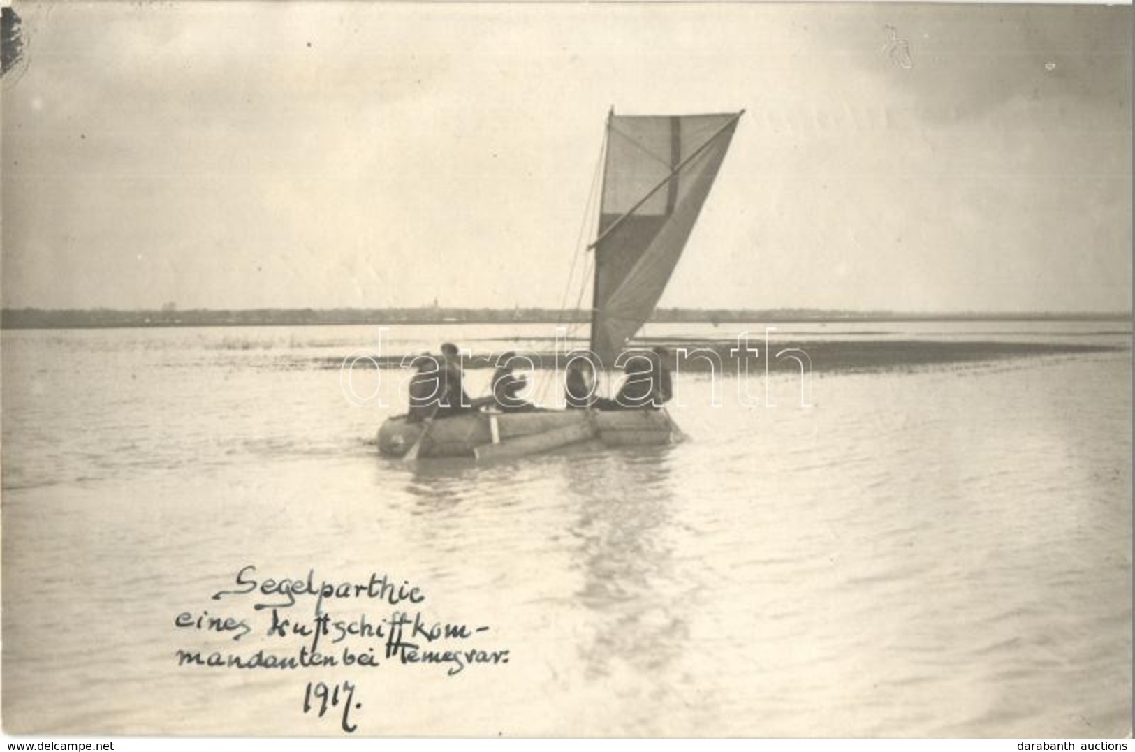 * T2 1917 Temesvár, Timisoara; Segelparthie Eines Luftschiffkommandanten / Egy Léghajó Parancsnokság Vitorlás Egysége /  - Ohne Zuordnung