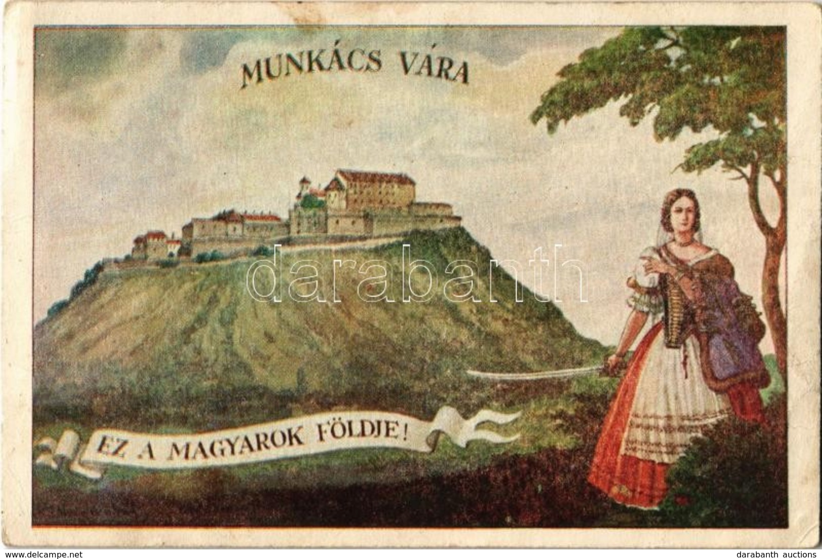 ** T2/T3 Munkács Vára. Ez A Magyarok Földje / Hrad Palanok / Mukachevo Castle. Hungarian Irredenta Propaganda S: Biczó A - Unclassified