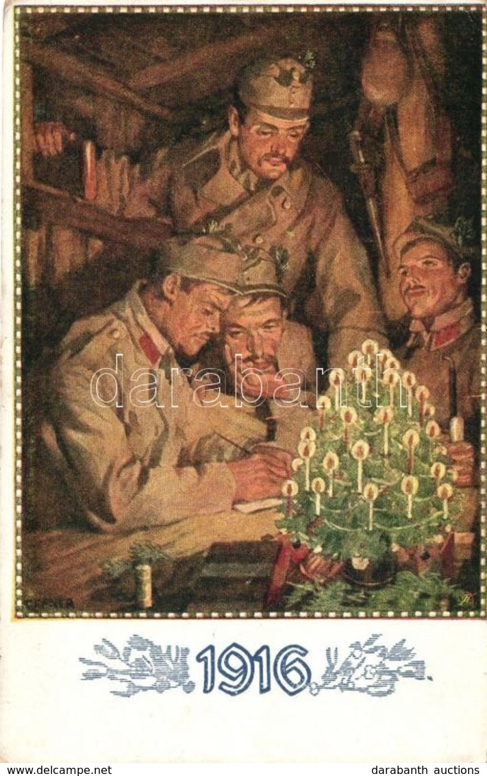 T2/T3 1916 Fröhliche Weihnachten / WWI-era K.u.K. Christmas Greeting - Unclassified