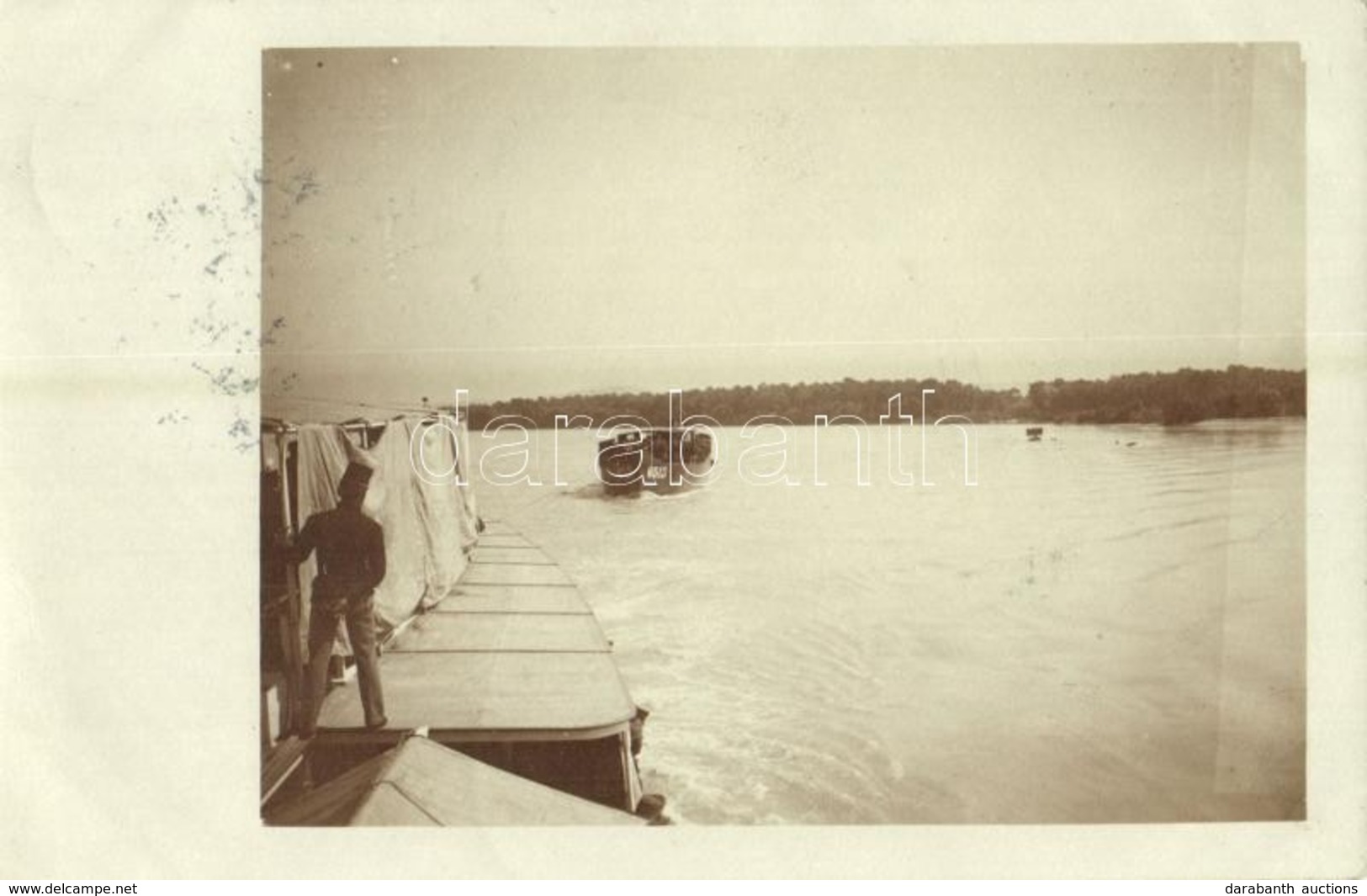 T2/T3 1906 Osztrák-magyar Katonák érkezése Uszályon / Austro-Hungarian K.u.K. Military, Soldiers Arriving In A Barge Boa - Non Classés