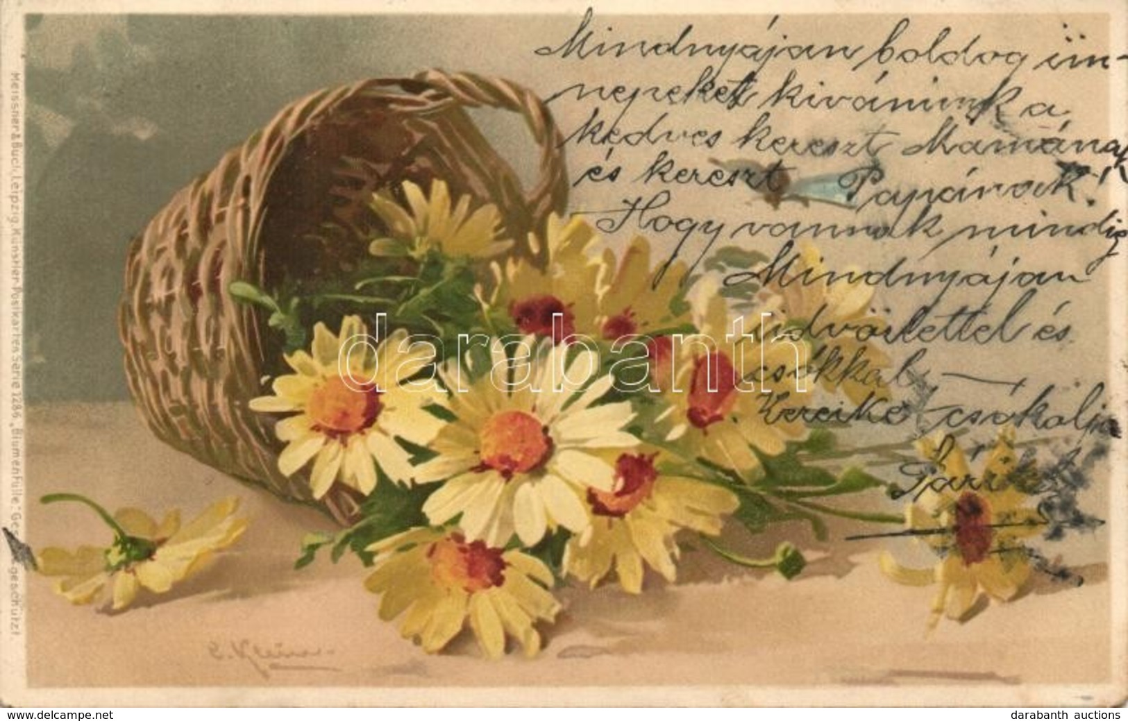 T2 'Blumenfülle' Flowers, Meissner & Buch, Künstler Postcarten Serie No. 1286 Litho, S: C. Klein - Non Classés