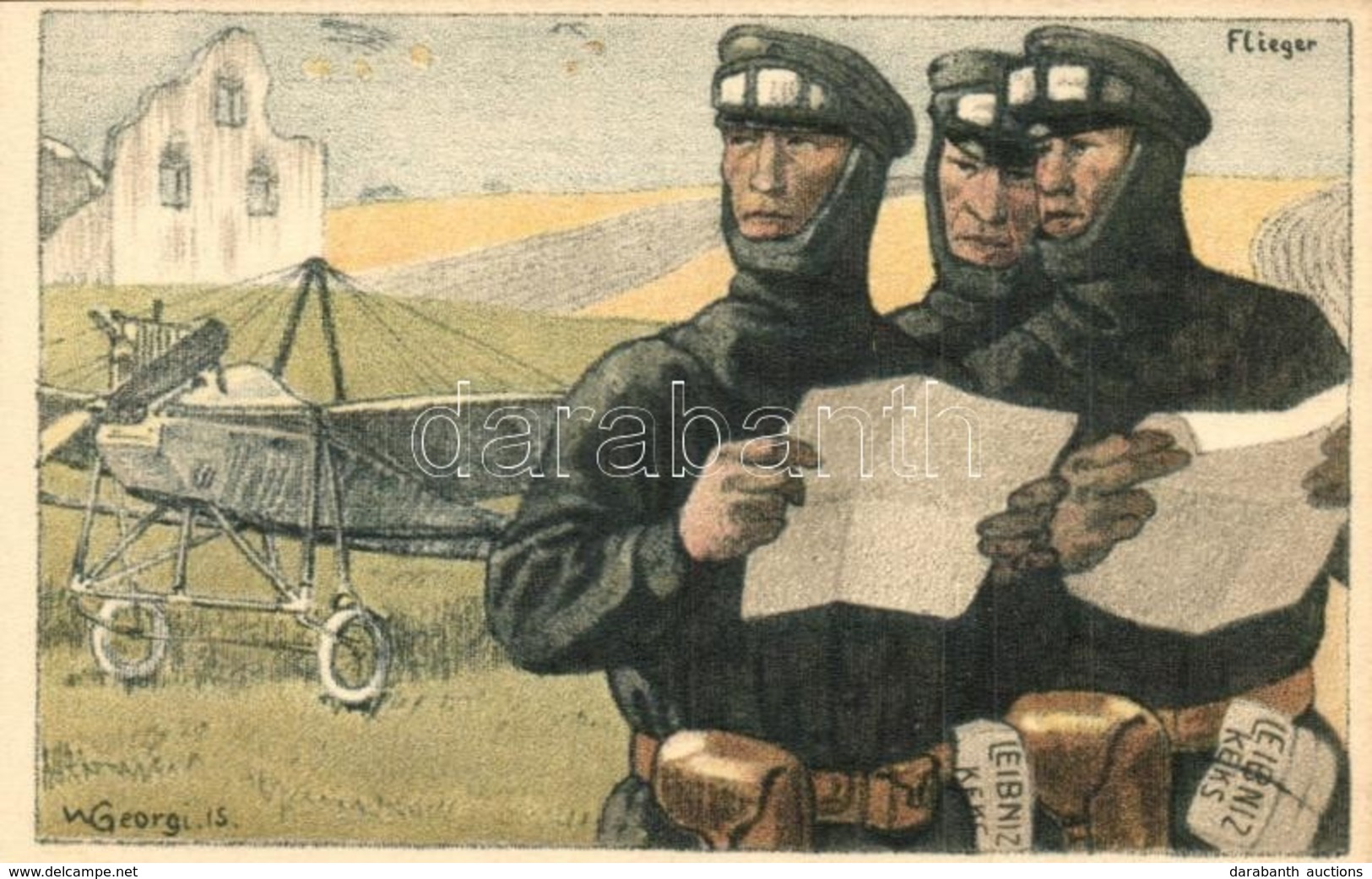 ** T2 Flieger. Leibnitz Keks / H. Bahlsens Keks-Fabrik Advertisement Card With Military Pilots From Hannover S: Walter G - Ohne Zuordnung