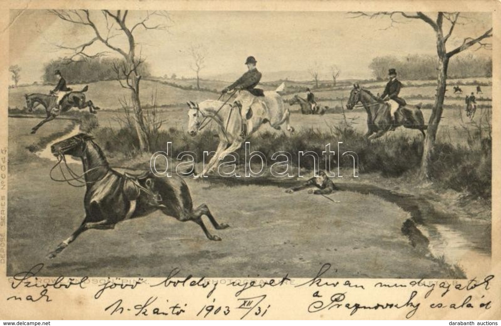 T2/T3 1903 Horse Riding, Art Postcard. Déposé Series No. 6045. S: G. D. Rowlandson (EK) - Non Classés