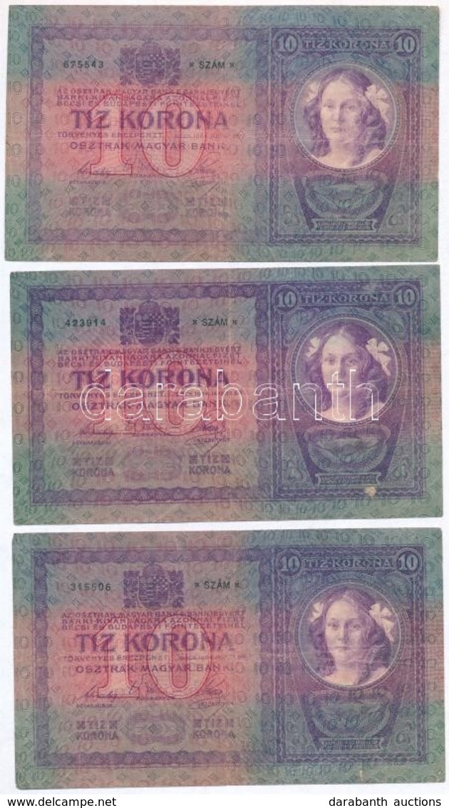 1904. 10K (5x) T:III Közte Szép Papír, Kis Szakadás 
Adamo K10 - Ohne Zuordnung