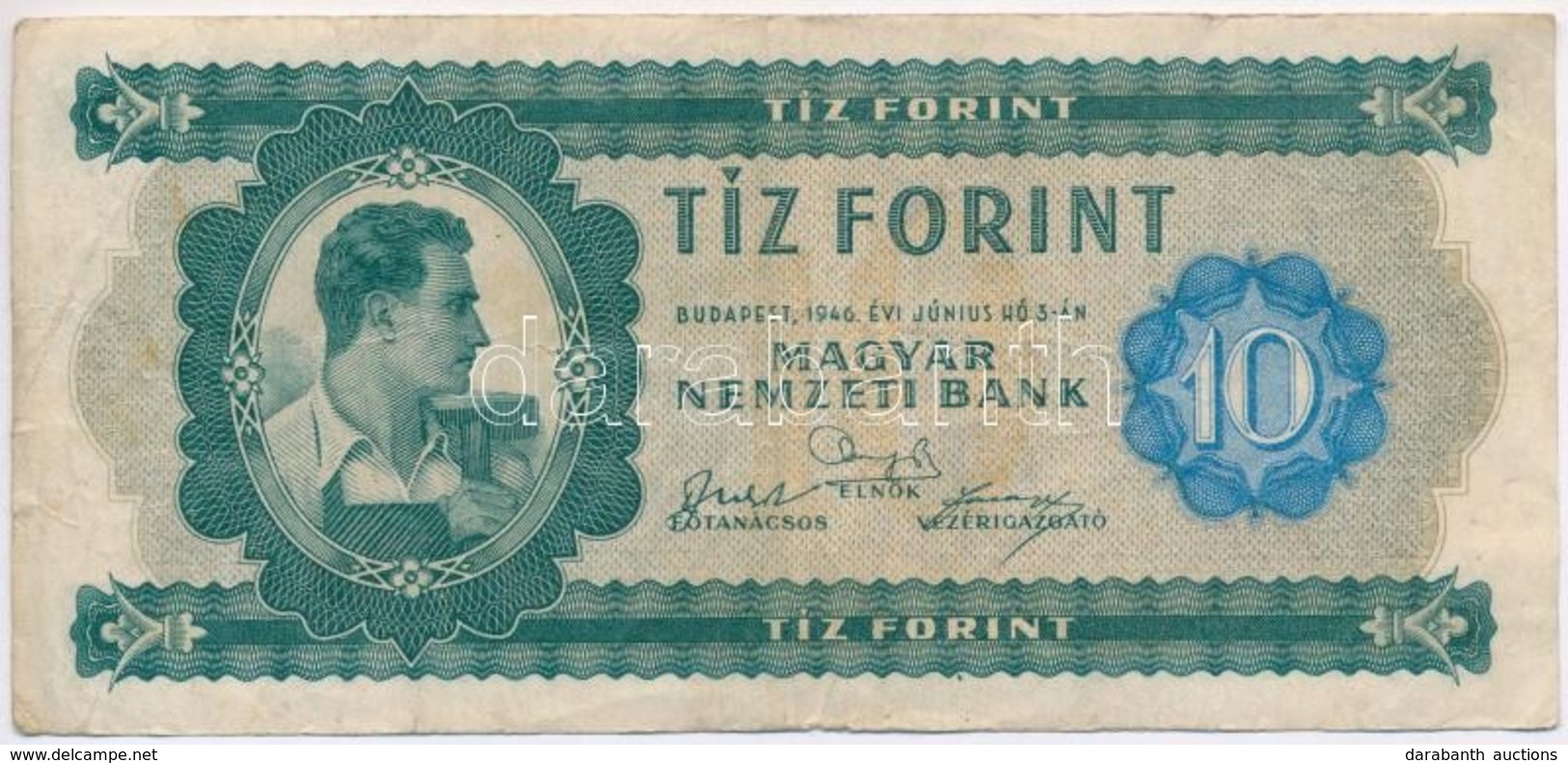 1946. 10Ft 'A298005115' T:III- / Hungary 1946. 10 Forint 'A298005115' C:VG 
Adamo F1 - Ohne Zuordnung