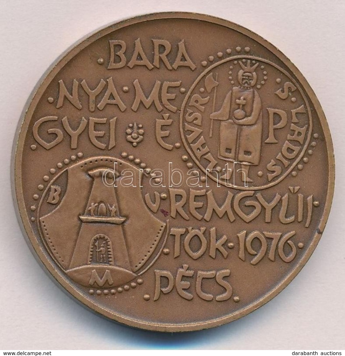 Nagy István (1920-) 1976. 'Baranya Megyei éremgyűjtők 1976. Pécs / 900 éves A Dukász Korona' Br Emlékérem (42,5mm) T:1 - Unclassified