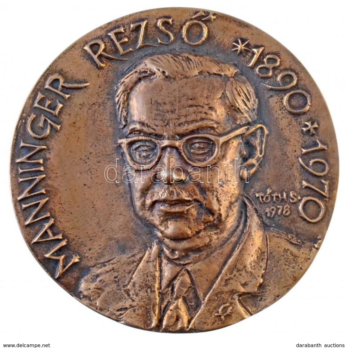 Tóth Sándor (1933-) 1978. 'Manninger Rezső / Országos Állategészségügyi Intézet' Br érem (40mm) T:2 - Ohne Zuordnung