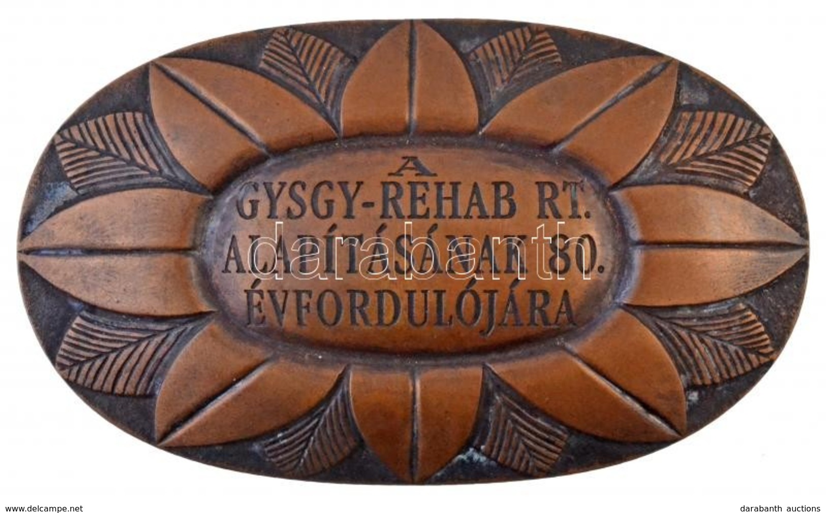 ~1995. 'A GYSGY-Rehab Rt. Alapításának 80. évfordulójára' Br Emlékplakett (115x68mm) T:2 - Ohne Zuordnung