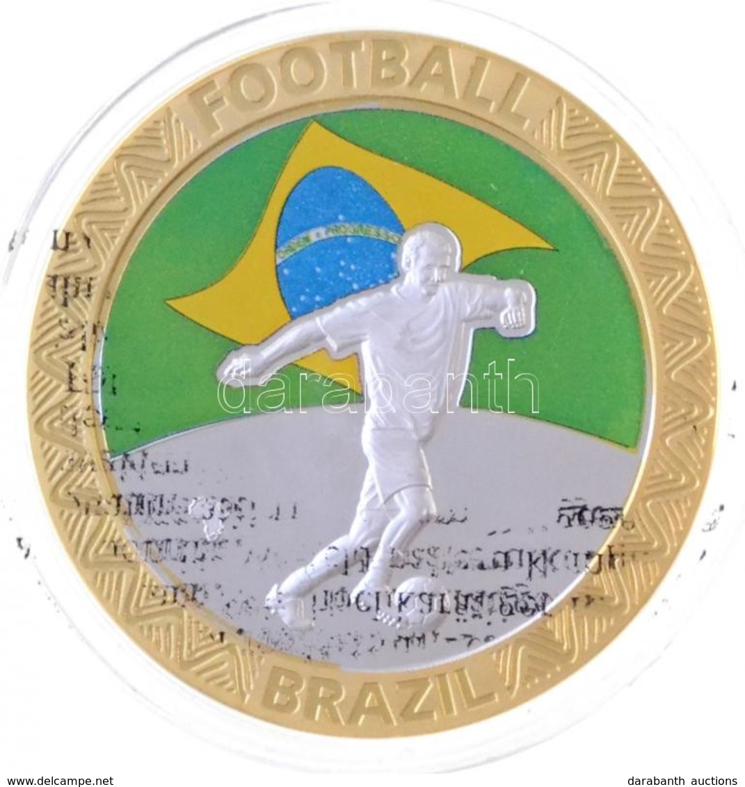 Dél-Afrika 2010. 'Labdarúgó-világbajnokság Csapatai - Brazília' Ezüstözött Cu Emlékérem Tanúsítvánnyal (40mm) T:PP
South - Unclassified