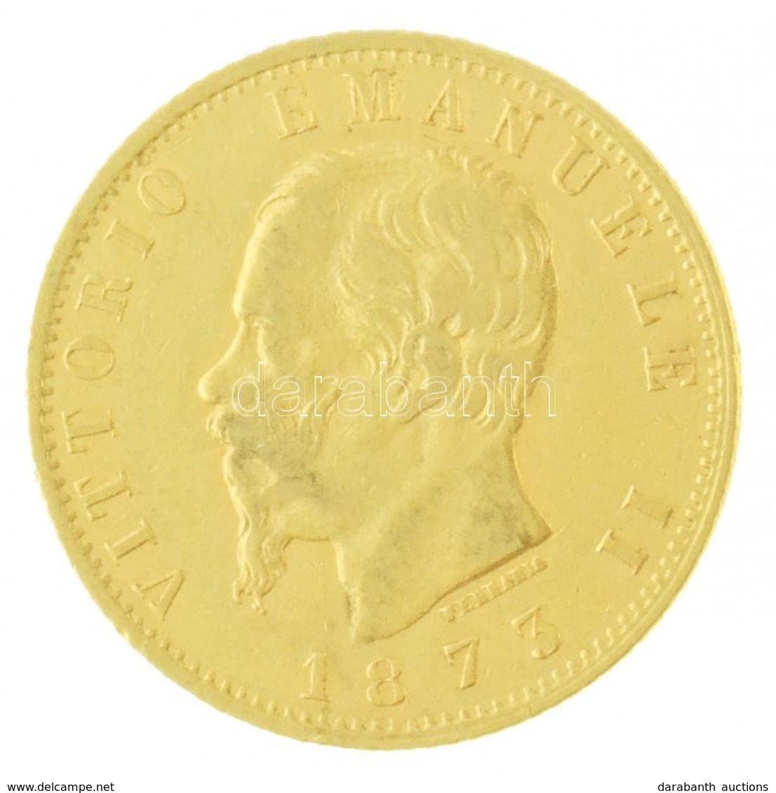 Olaszország 1873M-BN 20L Au 'II. Viktor Emánuel' (6,43g/0.900) T:2- 
Italy 1873M-BN 20 Lire Au 'Vittorio Emanuele II' (6 - Ohne Zuordnung