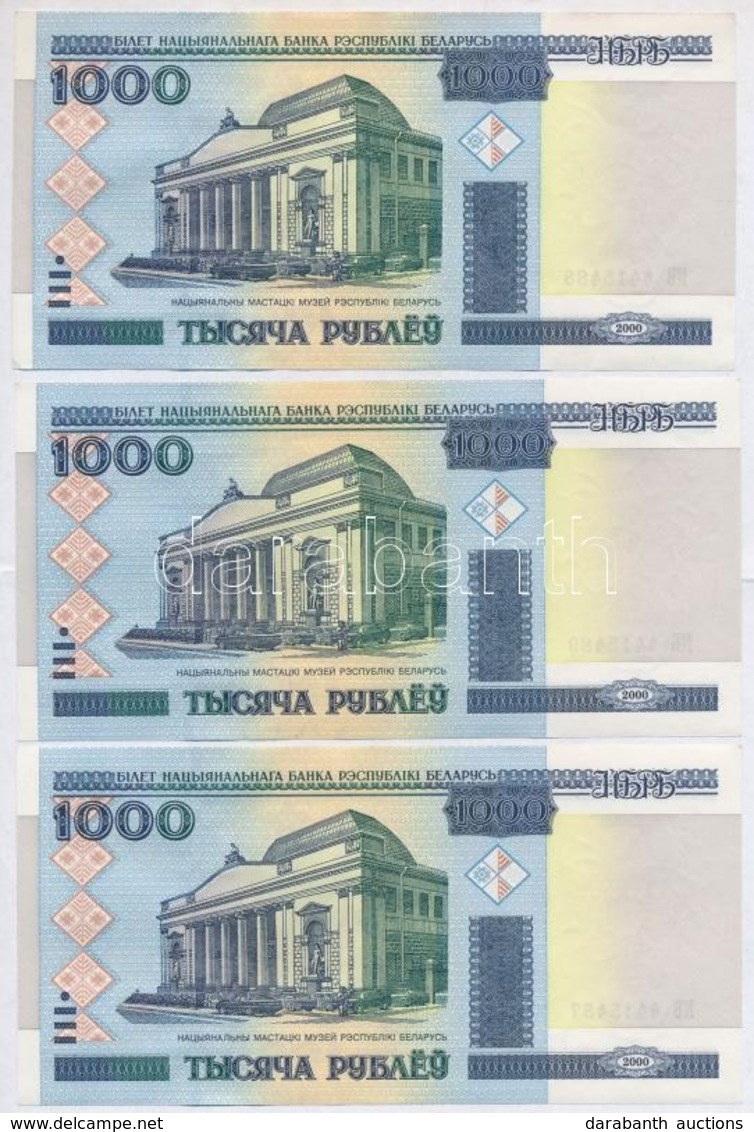 Fehéroroszország 2000. 1000R (5x) Sorszámkövetők T:II Törés Nélküli Hajlás
Belarus 2000. 1000 Rublei (5x) Sequential Ser - Ohne Zuordnung