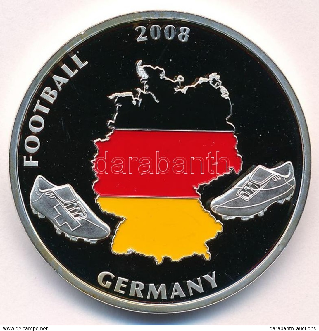 2008. 'Futball 2008. Németország / Svájc - Ausztria' Festett, Ezüstözött Réz Emlékérme Tanúsítvánnyal (40mm) T:PP Small  - Ohne Zuordnung