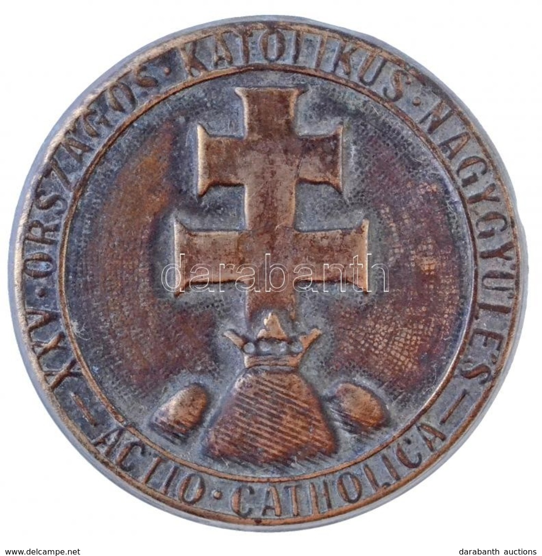 1934. 'XXV. Országos Katolikus Nagygyűlés - Actio Catholica' Br Lemezjelvény (34mm) T:2 - Non Classificati